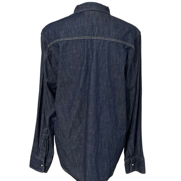 Frye & Co. Men’s Chambray Pearl Snap Button Denim Western/Cowboy Shirt - Picture 6 of 11